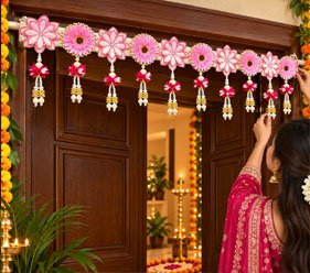 Floral Fabric Door Toran