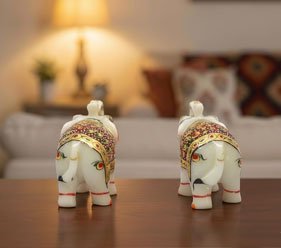 Marble Elephant Showpiece