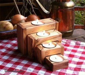 Wooden Candle Holder